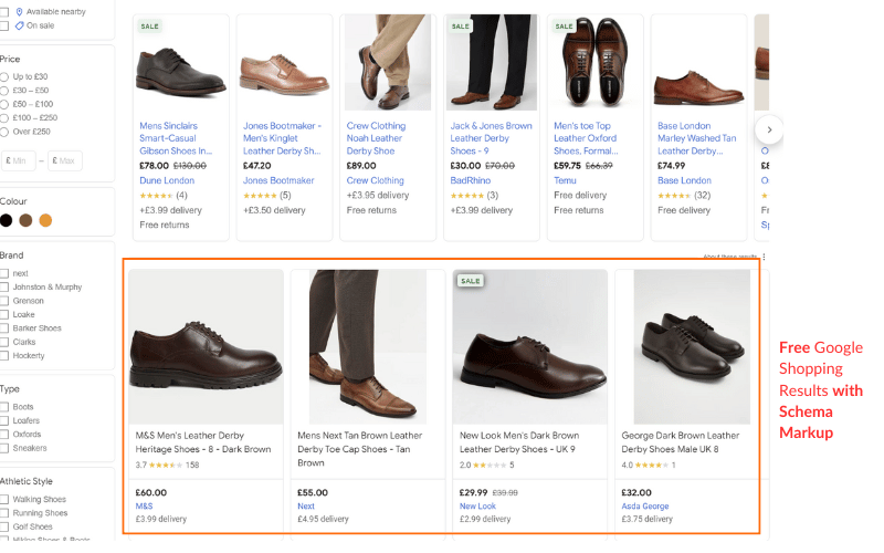 Google Shopping Results with Schema Markup 1