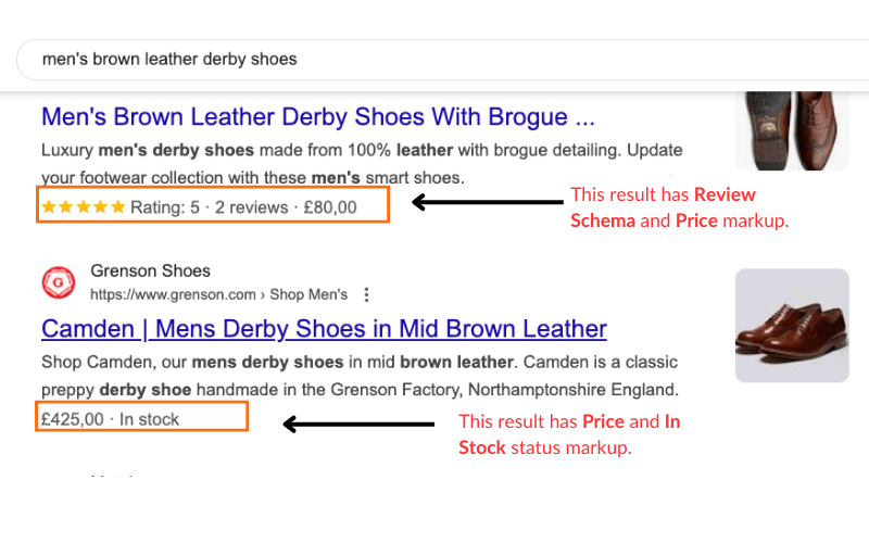 Product Snippets Rich Results