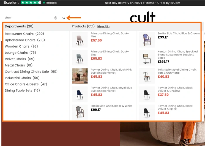 Site Search Ecommerce Example