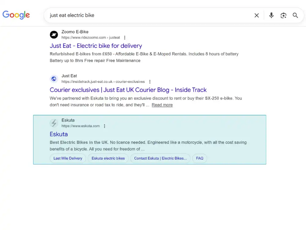 SEO Agency UK Results Screenshot
