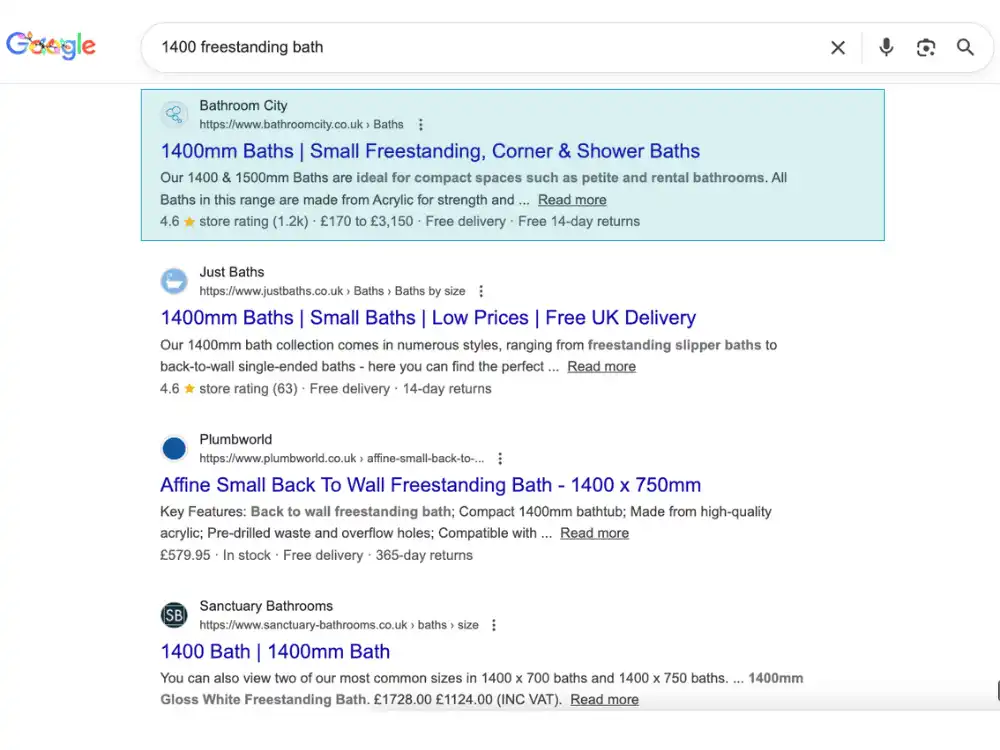 SEO Agency UK Results Screenshot