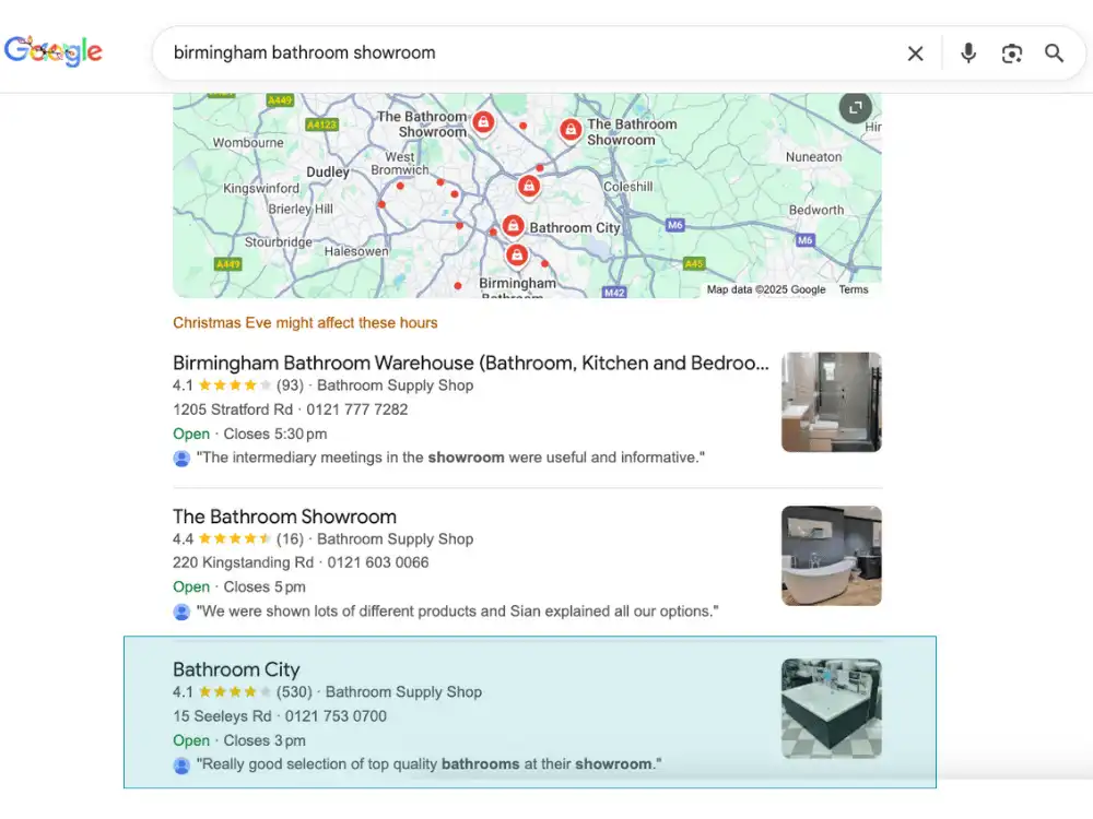SEO Agency UK Results Screenshot