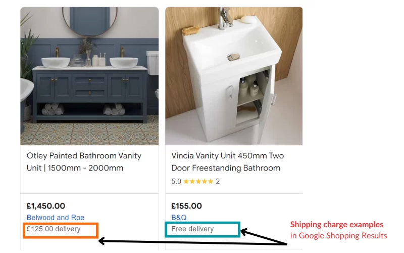 OfferShippingDetails example in Google Shopping Results