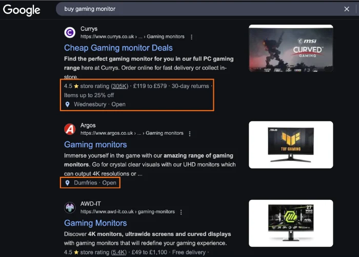 Rich Results for Computer Hardware Niche