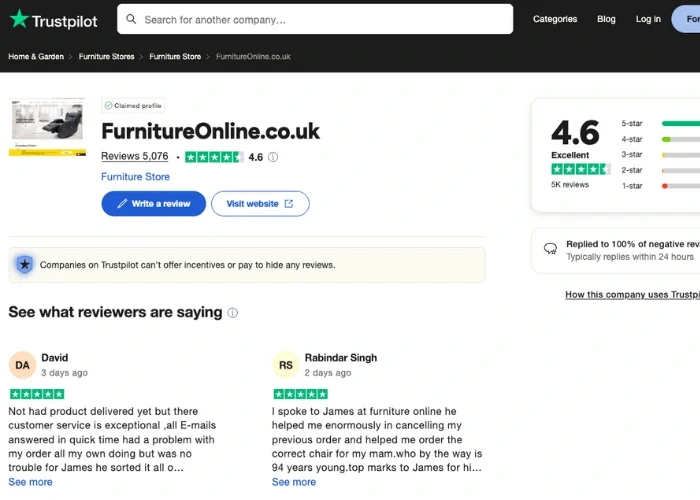 Trustpilot Reviews Example